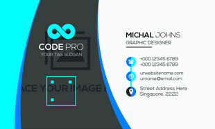 高档简约蓝色系名片模板