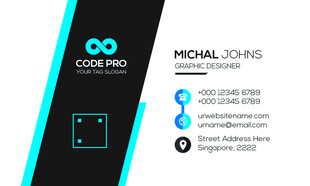 高档简约蓝色系名片模板