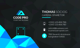 高档简约蓝色系名片模板