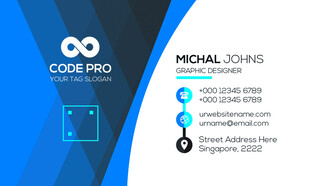 高档简约蓝色系名片模板