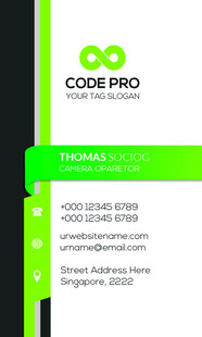 绿色简约科技名片设计