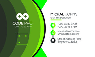 高端简约绿色名片模板 