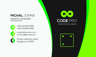 高端简约绿色名片模板 