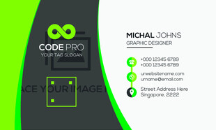 高端简约绿色名片模板