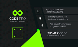 高端简约绿色名片模板 