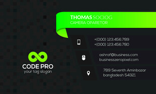 高端简约绿色名片模板