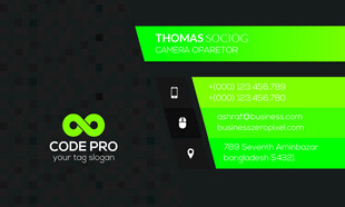 高端简约绿色名片模板