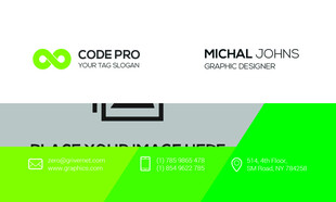 高端简约绿色名片模板