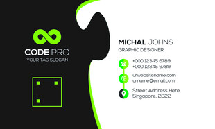 高端简约绿色名片模板