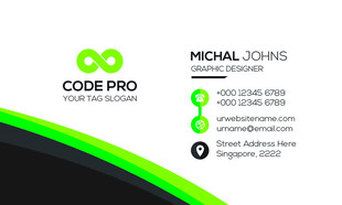 绿色科技风名片模板