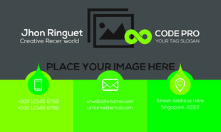 高端简约绿色名片模板