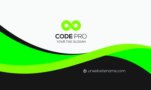 高端简约绿色名片模板 