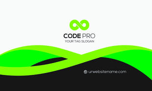 绿色动感抽象企业名片