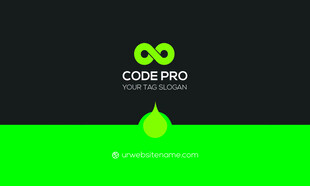 高端简约绿色名片模板 