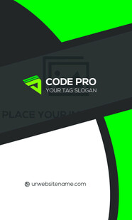 高端简约绿色名片模板