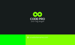 高端简约绿色名片模板