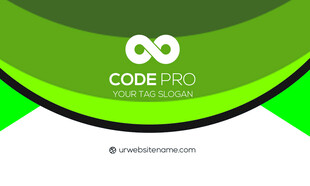 高端简约绿色名片模板