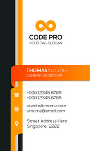 高档橙色简约名片