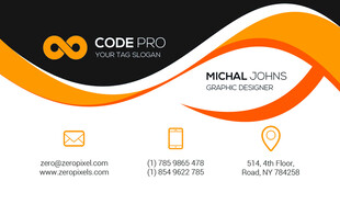 高档橙色简约名片