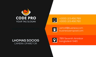 高档橙色简约名片