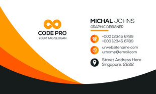 高档橙色简约名片