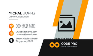 高档橙色简约名片