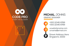 高档橙色简约名片