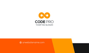 高档橙色简约名片