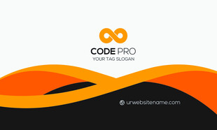 高档橙色简约名片