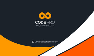 高档橙色简约名片