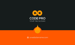 高档橙色简约名片