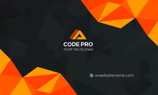 高档橙色简约名片