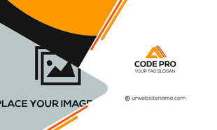 高档橙色简约名片