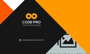 高档橙色简约名片