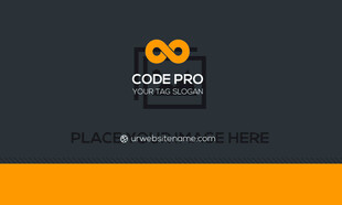 高档橙色简约名片