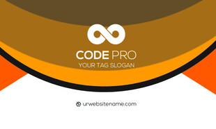 高档橙色简约名片