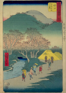 春日河畔行人赏景图