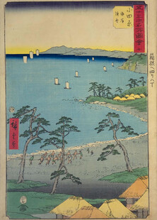 日式海景松林传统绘画
