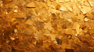 金色碎叶纹理背景图