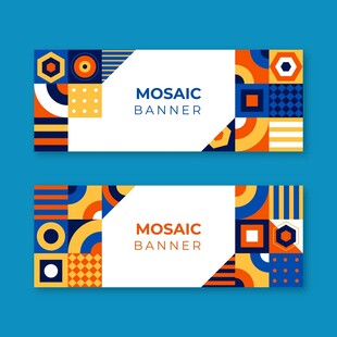 马赛克风格横幅设计