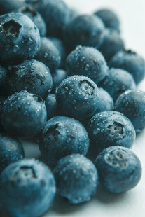 新鲜饱满蓝莓特写