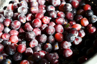 满满一碗新鲜蔓越莓