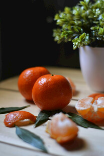 新鲜橘子摆拍