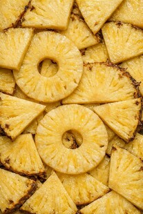 切片菠萝特写