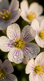 带露小白花绽放瞬间