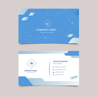 蓝色简约名片