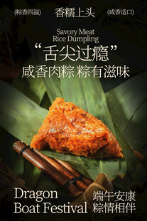 咸蛋黄粽子美食海报