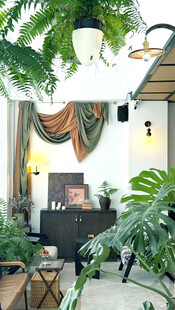 室内绿植环绕的休闲空间