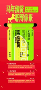创意马年回乡招聘宣传海报