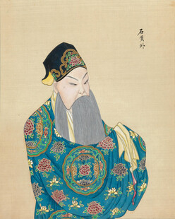 古代老者华丽服饰画像